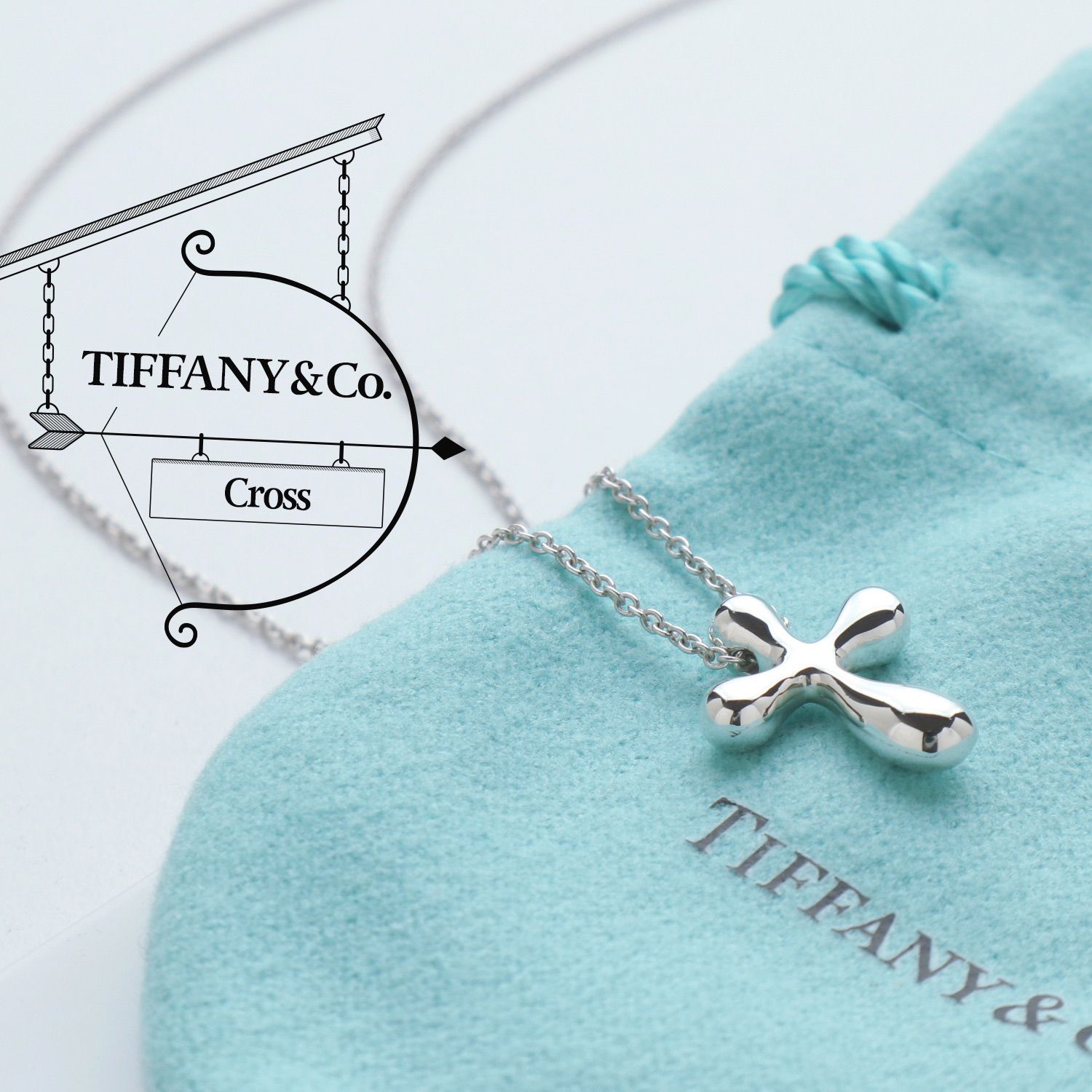 ティファニー TIFFANYu0026Co. エルサ•ペレッティ クロス ネックレス-