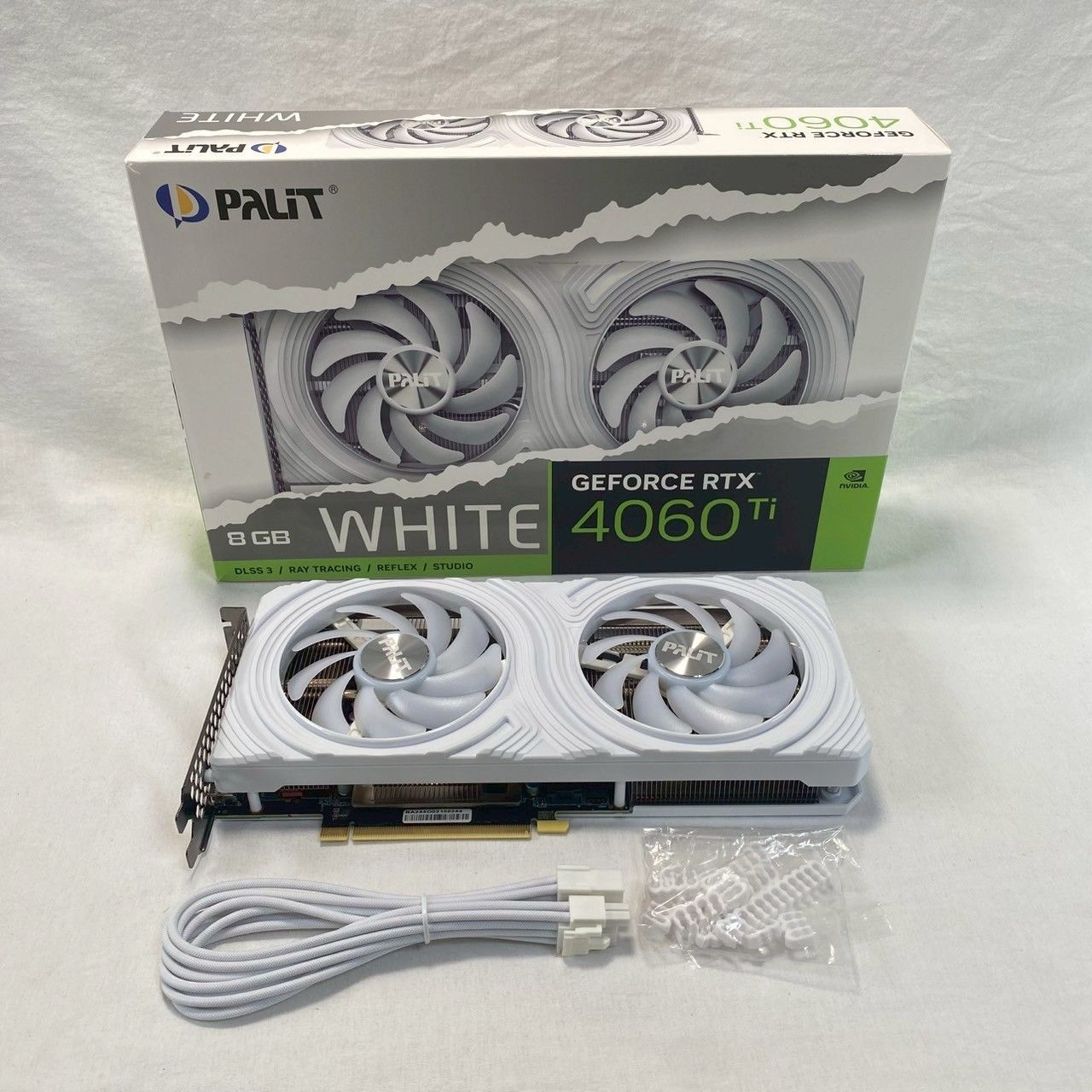 現状品】Palit/GeForce/RTX/4060/Ti/White/8GB/箱/付属品あり/No.3175 