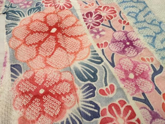 平和屋着物○豪華振袖 総絞り 短冊花文 上代48万 仮絵羽 逸品 未使用