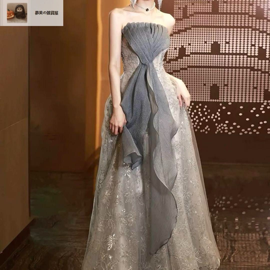 ♥ レディースファッション 花柄生地にオシャレなデザインのベア イブニングドレス .