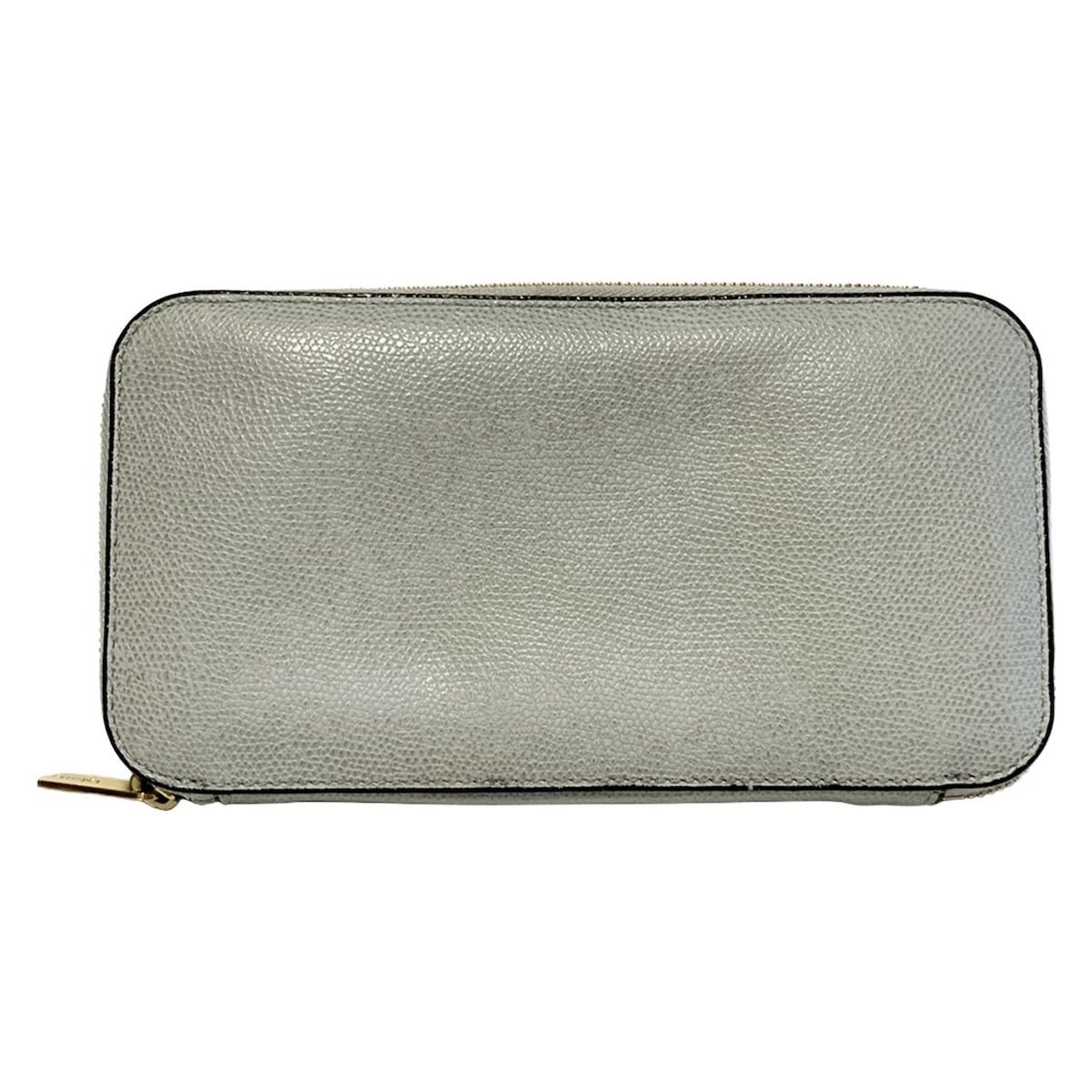 Valextra ヴァレクストラ 長財布 - グレー ラウンドファスナー レザー