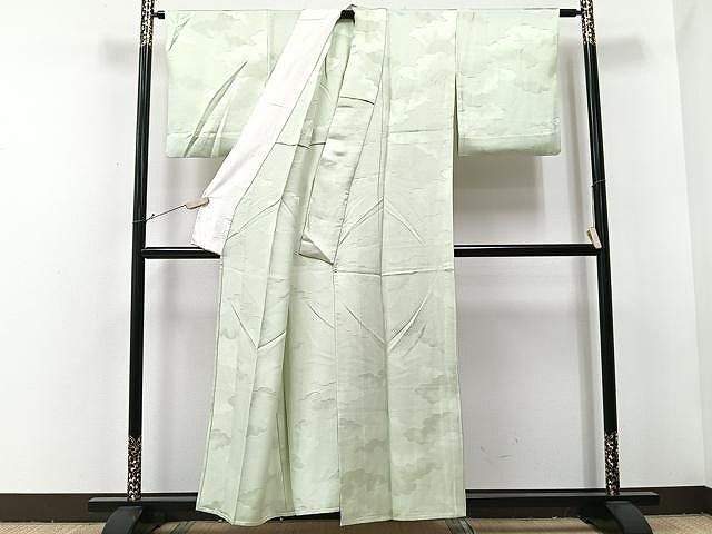 平和屋着物○本草木染作家 瑞寶 色無地 老竹色 正絹 逸品