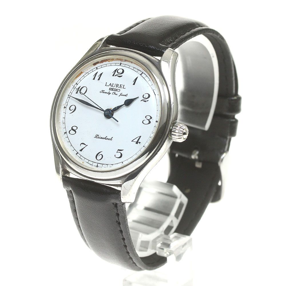 ジャンクセイコー SEIKO 4S24-0040 ローレル SV925 琺瑯文字盤