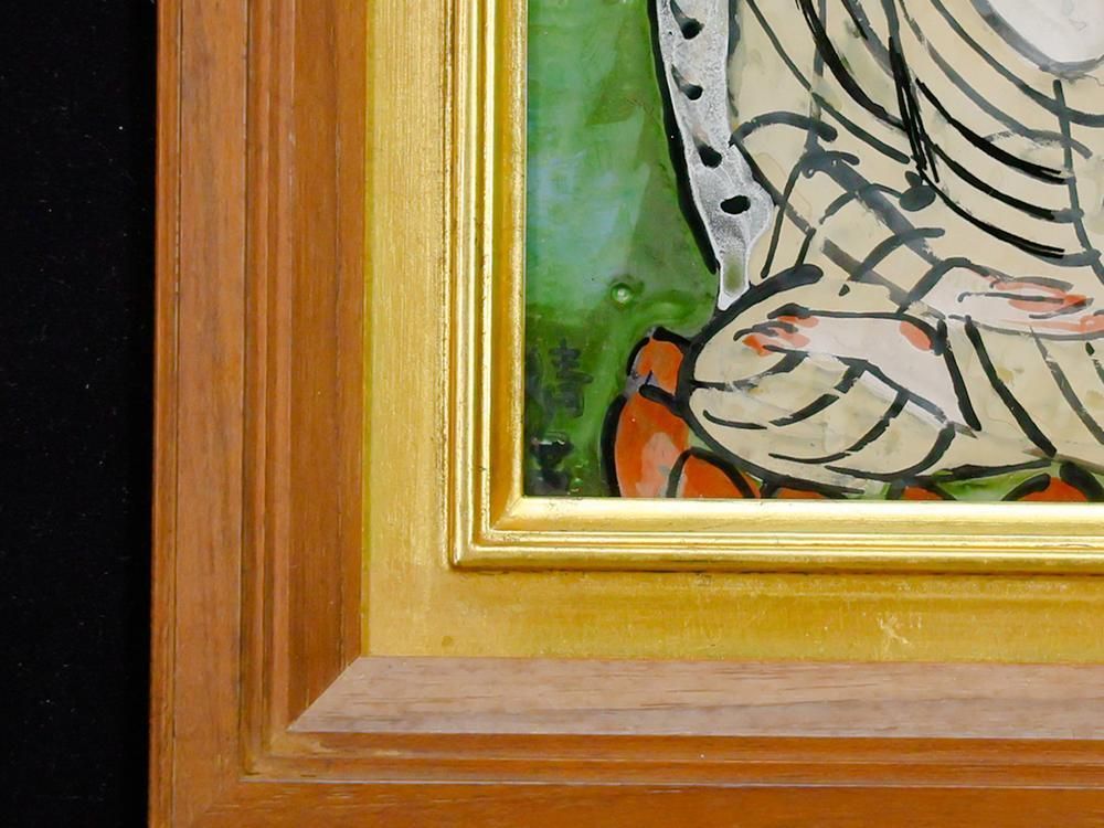 サイン有 ガラス絵