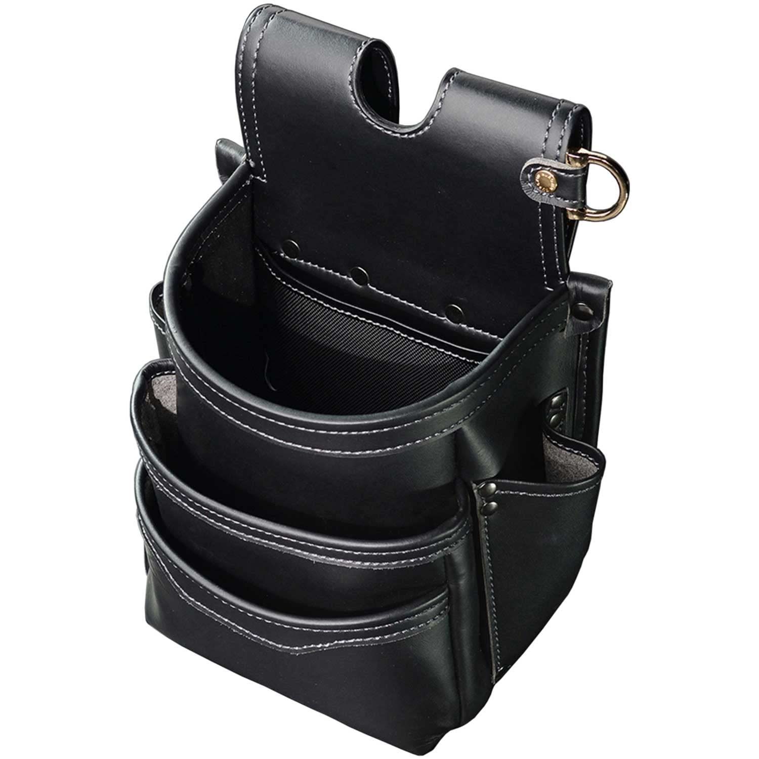SERIES LEATHER PU AB-23BG LIGHT 黒金 腰袋3段 フジ矢