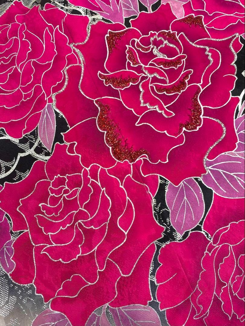 ブランド振袖 豪華 刺繍 銀彩 紋意匠 身丈160cm パールトーン加工済 