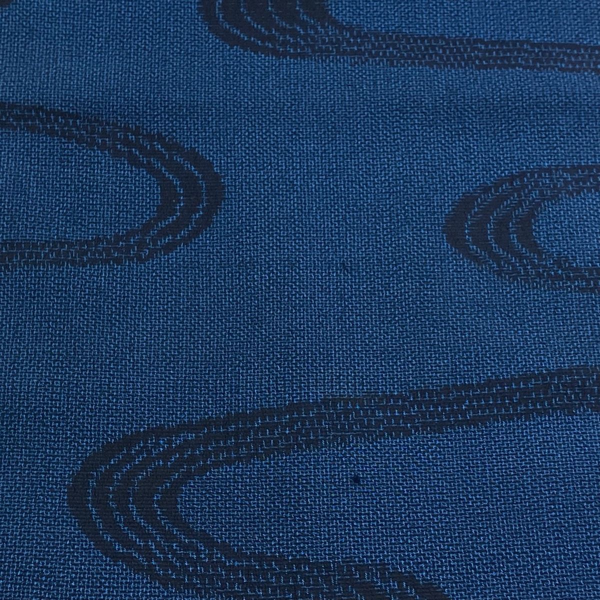 反物 秀品 紬 証紙あり 流水 紺色 正絹