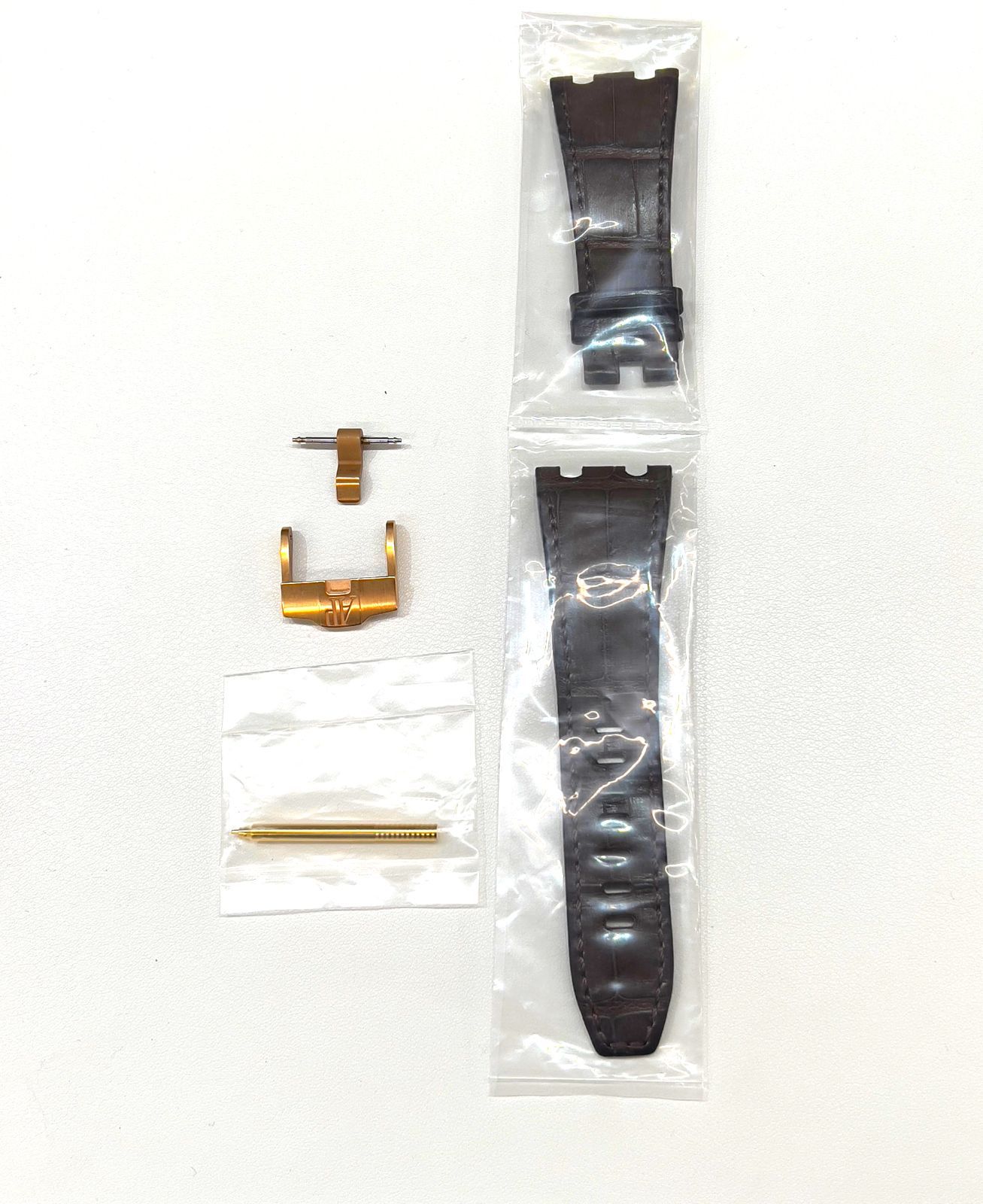 AUDEMARS PIGUET オーデマピゲ アリゲーターストラップ 時計ベルト 尾錠 プッシュピンset