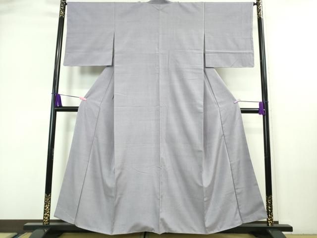 平和屋着物□極上 結城紬 色無地 藤色 やまと誂製 逸品 未使用
