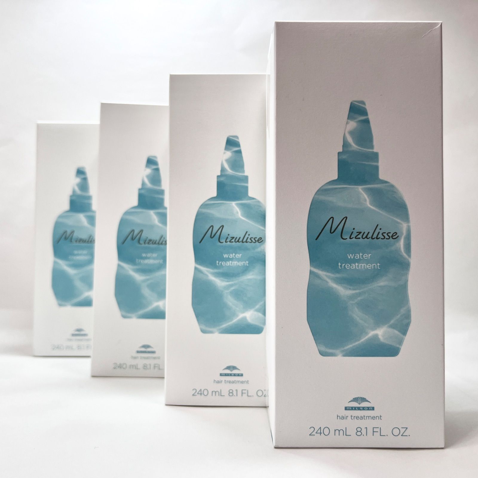 MILBON Mizulisse water treatment ミルボン ミズリセ ウォータートリートメント ヘアトリートメント 透明感あふれるウォータリーフローラルの香り 240ml 4本セット
