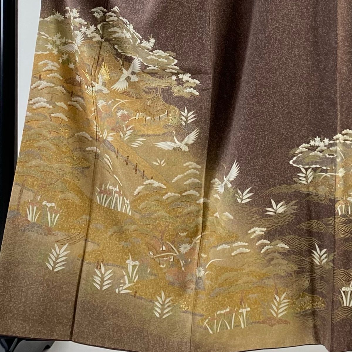 訪問着 身丈157.5cm 裄丈65cm M 袷 千總 菊 鴛鴦 金糸 金彩
