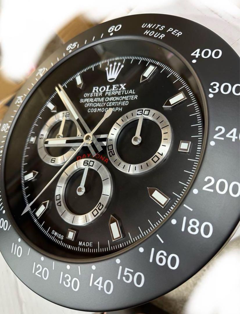 ROLEX DAYTONA ロレックス デイトナ WH×BK 大型壁掛け時計 ロレックスデイトナ壁掛け時計美品