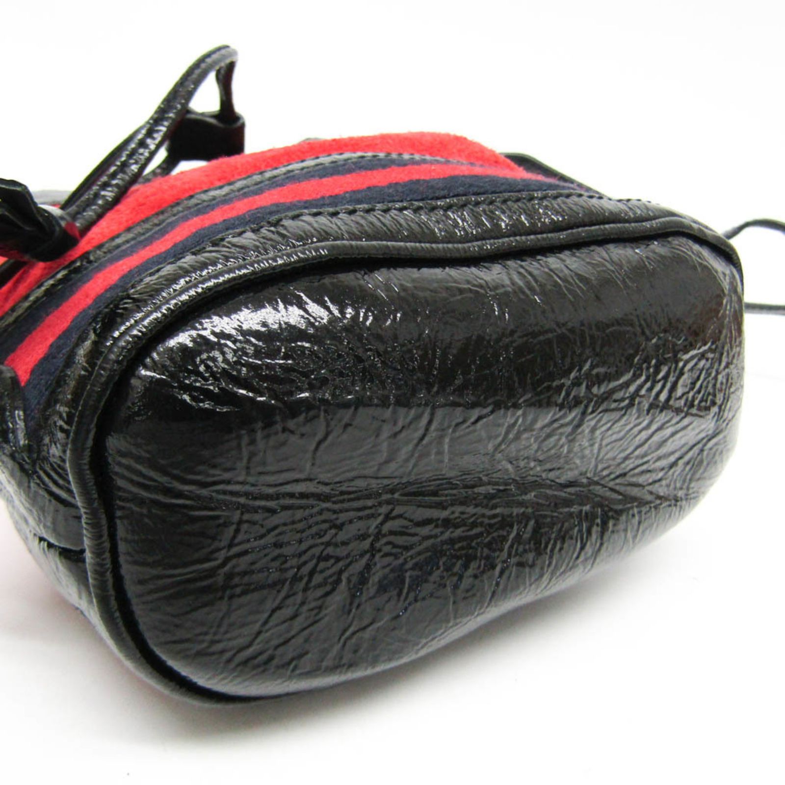 グッチ ショルダーバッグ 550620 レッド ブラック スウェード レザー