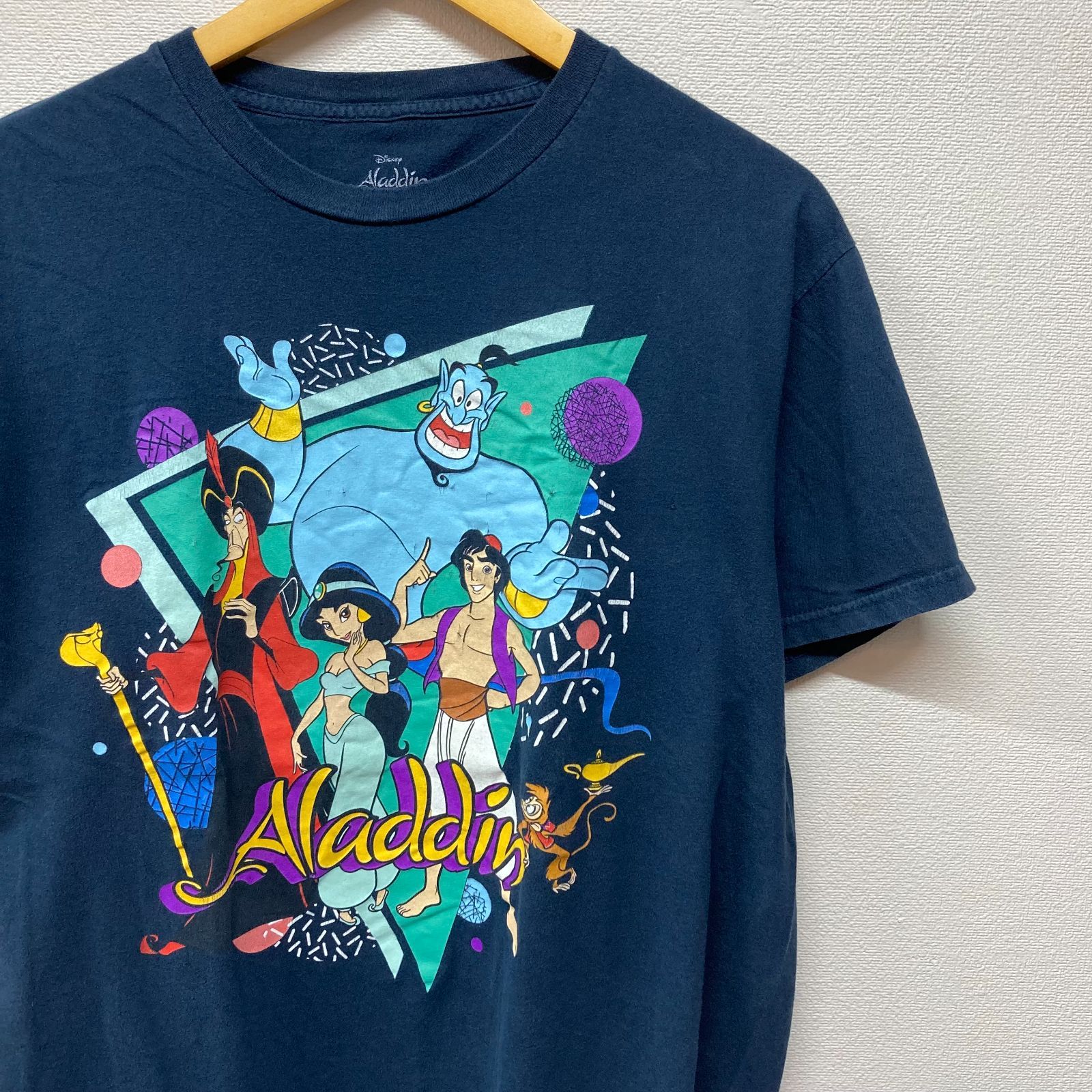 古着 L ディズニー アラジン 公式 Tシャツ クルーネック 黒 - メルカリ