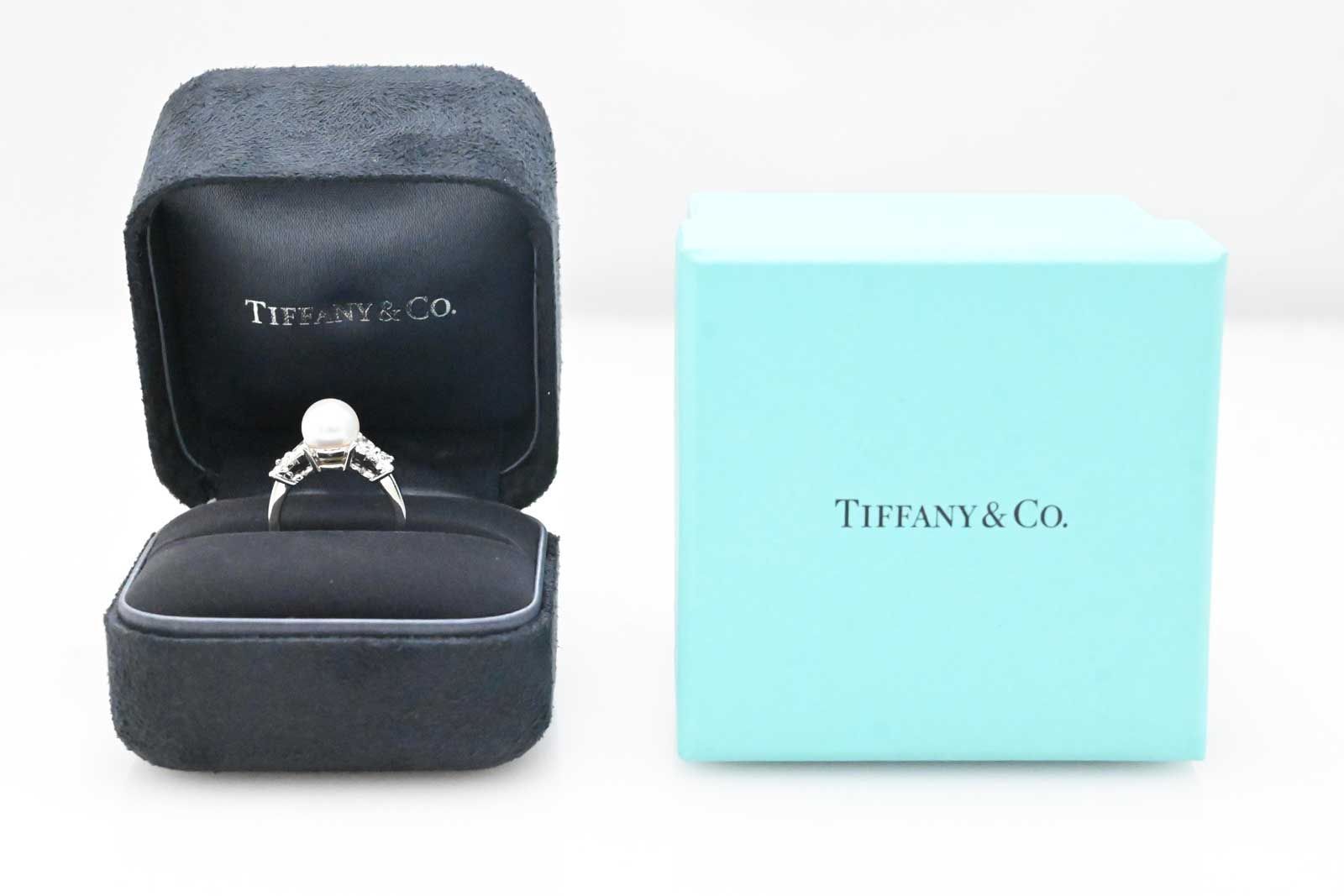 3009☆ティファニー TIFFANY PT950 プラチナ パール ダイヤ