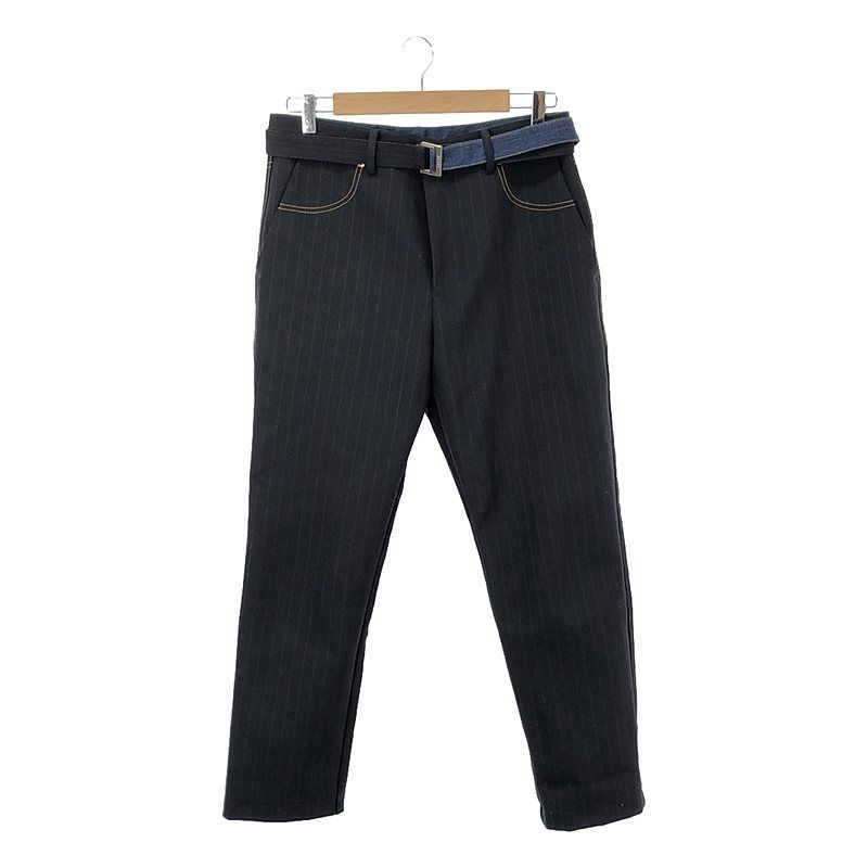 美品】 sacai / サカイ | 2024SS | pinstriped slim-cut trousers 