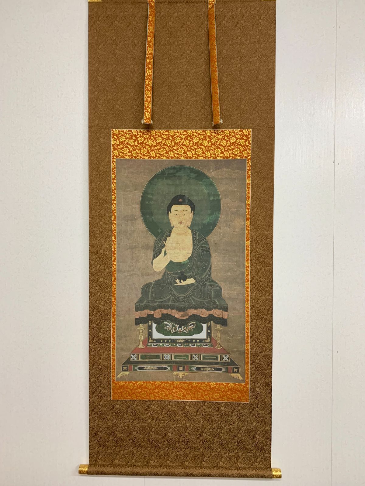 掛け軸 37 仏画仏教美術 釈迦如来像図 播州薬師霊場御本尊軸 薬師琉璃光如来 工芸 茶掛 掛軸