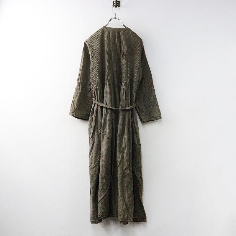 メゾンドソイル maison de soil ギャザー ワンピース |カーキベージュ トップス 羽織り ドレス 2400014543995