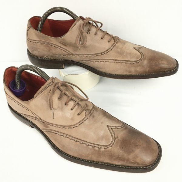 VISARUNO/ビサルノ　ウイングチップ/ビジネスシューズ　茶　サイズ43/27.5-28.0程度　管NO.WZA-428 VISARUNO/ビサルノ ウイングチップ/ビジネスシューズ 茶 サイズ43/27.5