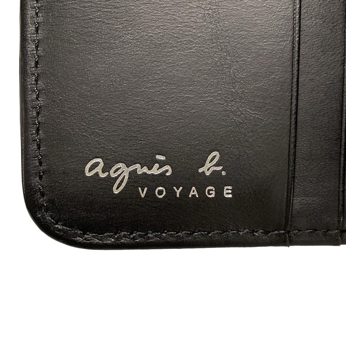 アニエスベー 二つ折り財布 ダークブラウン agnes b(アニエスベー) 2つ折り財布美品 - ベージュ×ダーク
