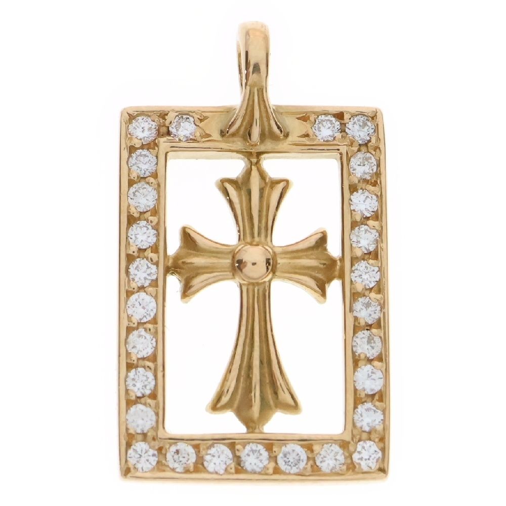未使用　クロムハーツ　大クロストップ　20g 22k CHROME HEARTS (クロムハーツ) 22K FRMD OPN BBYFAT P/D 22K