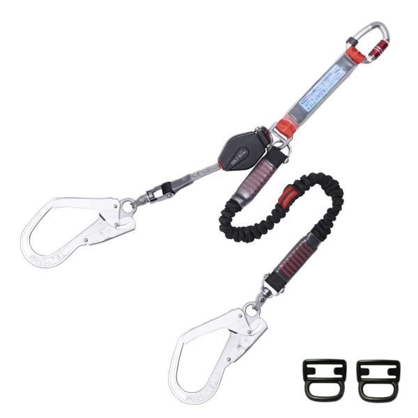 2営業日で発送 藤井電工 TSUYORON フルハーネス用ツインランヤード コルトリトラ＆ノビロン THL-CRNV93SV-21KS-2R23-BP