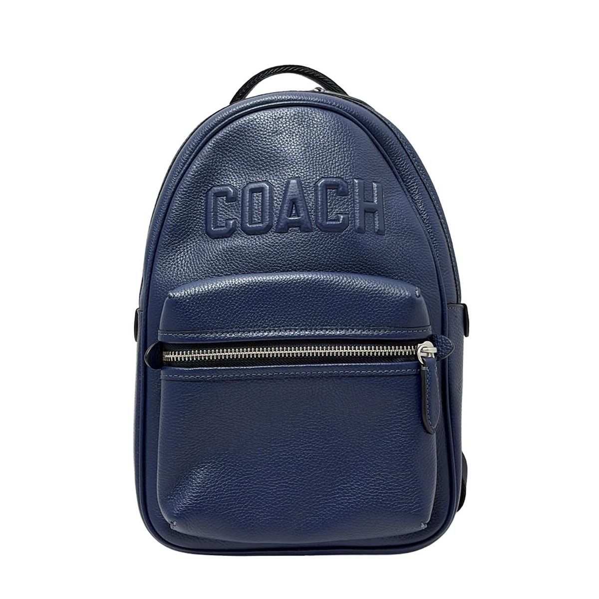 【美品】COACH コーチ　レザー リュック　ネイビー　巾着 COACH - コーチ レザーリュックサック バックパック ネイビーの