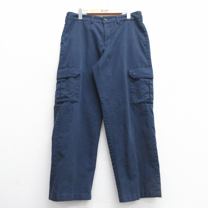 W34/古着 レッドキャップ ワーク カーゴ パンツ メンズ 紺 ネイビー 25mar07 中古 ボトムス ロング
