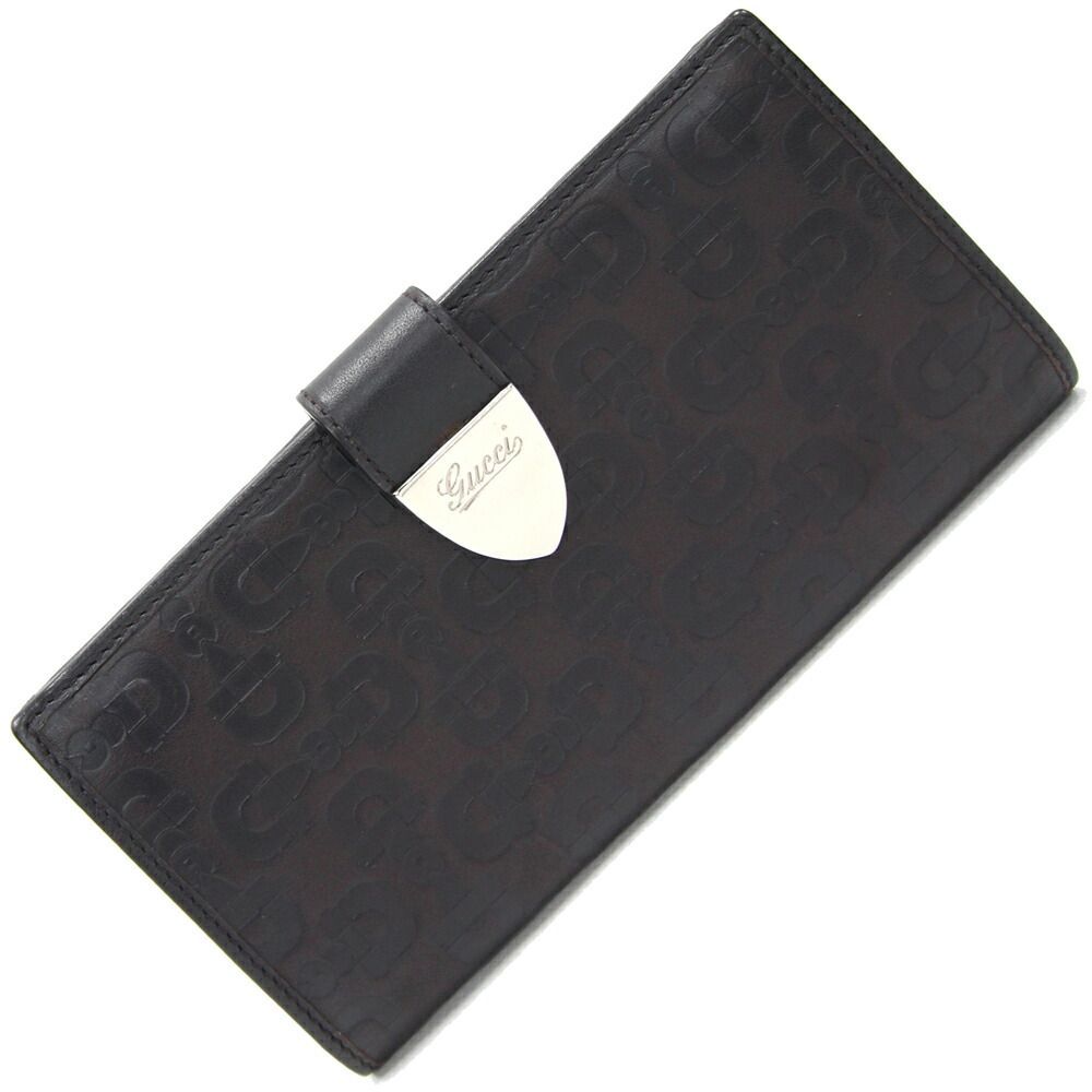 グッチ Wホック 財布 ■ 231837 ブラック レザー シルバー ロゴ 金具