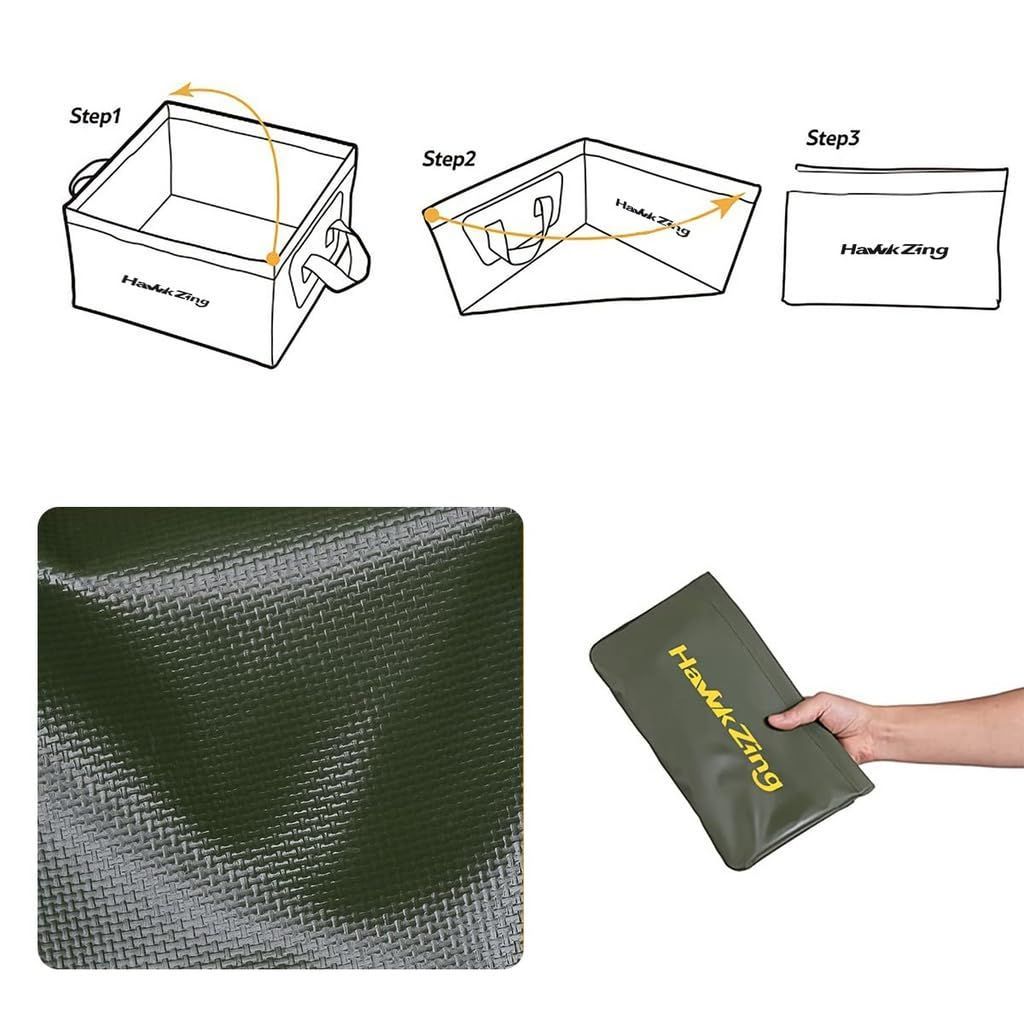 数量 Hawk Zing 屋外用布バケツ パックシンク 折りたたみ式四角いバケツ アウトドア用携帯軽量化 折り畳み式洗面器 水の入れ物 小物入れ 洗いおけ