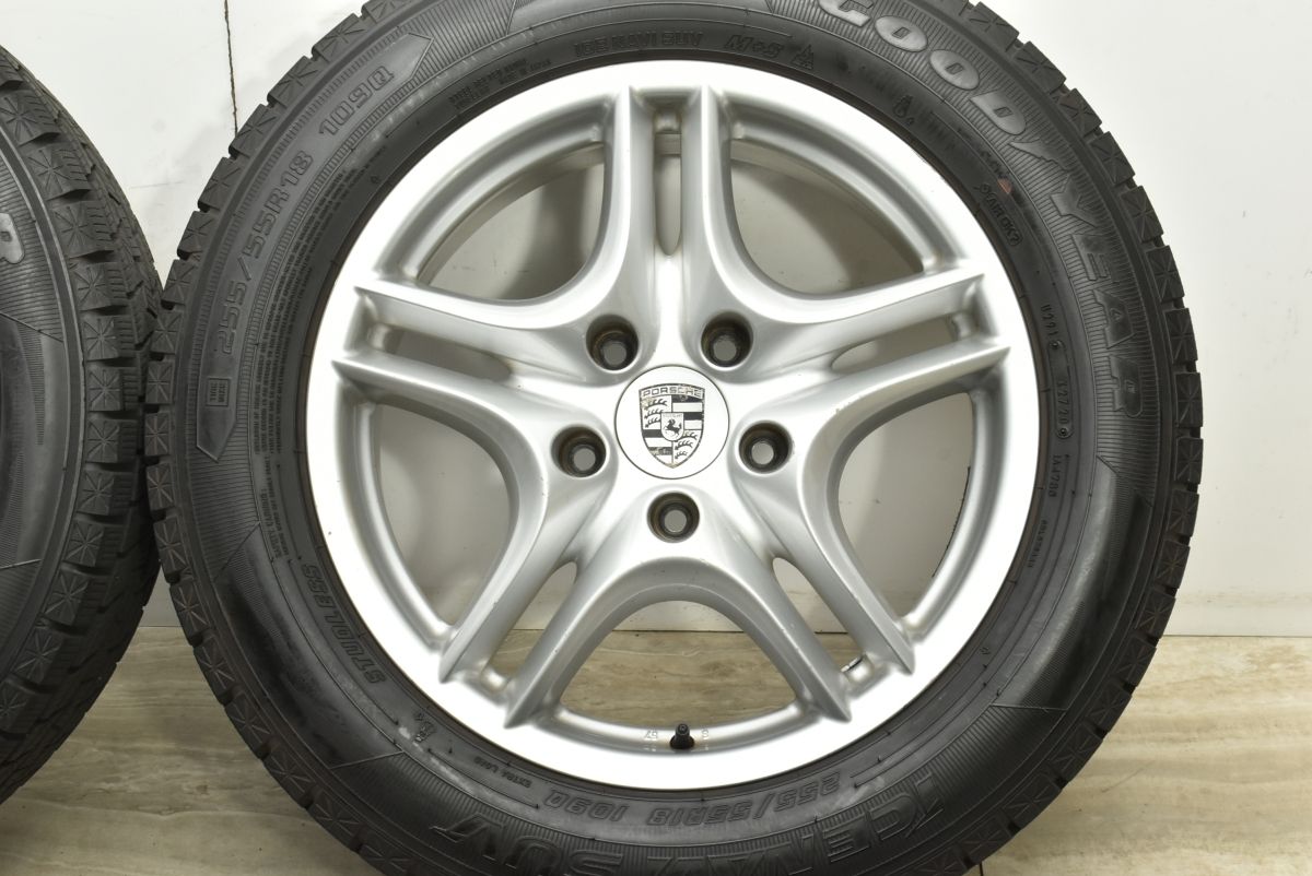 ポルシェ 957 カイエン 純正 18in 8J 57 PCD130 グッドイヤー アイスナビ SUV 255 55R18 7L5601025S アウディ Q7 トゥアレグ FFCRYSTALESIA_COM