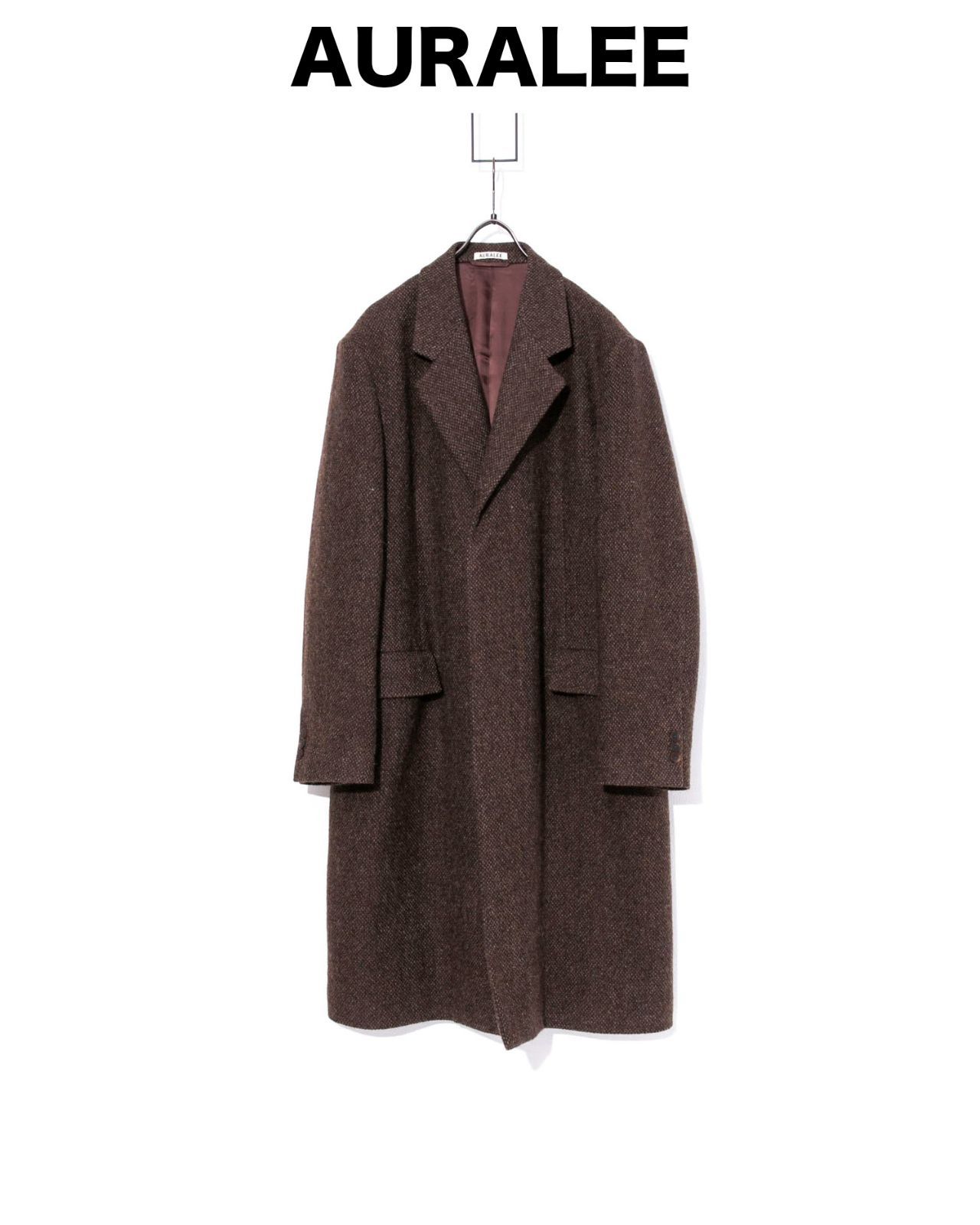 AURALEE オーラリー LAMA SHETLAND WOOL TWEED CHESTERFIELD