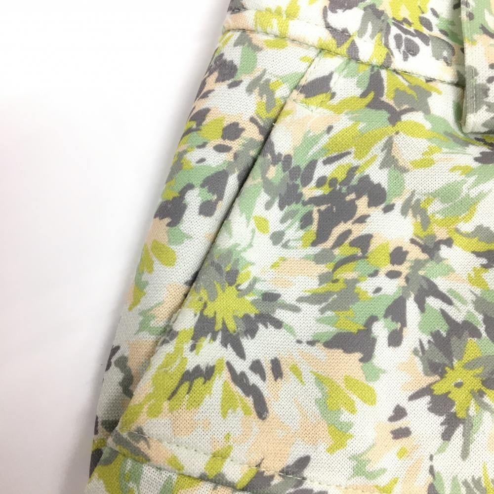 キャロウェイ レッドレーベル スカート 白×ライトグリーン 花柄 ライン