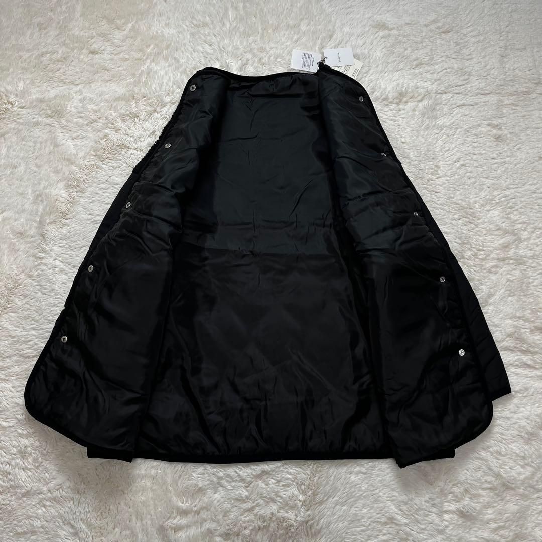 新品 ノーカラーブルゾン ボアジャケット 中綿 クロ M