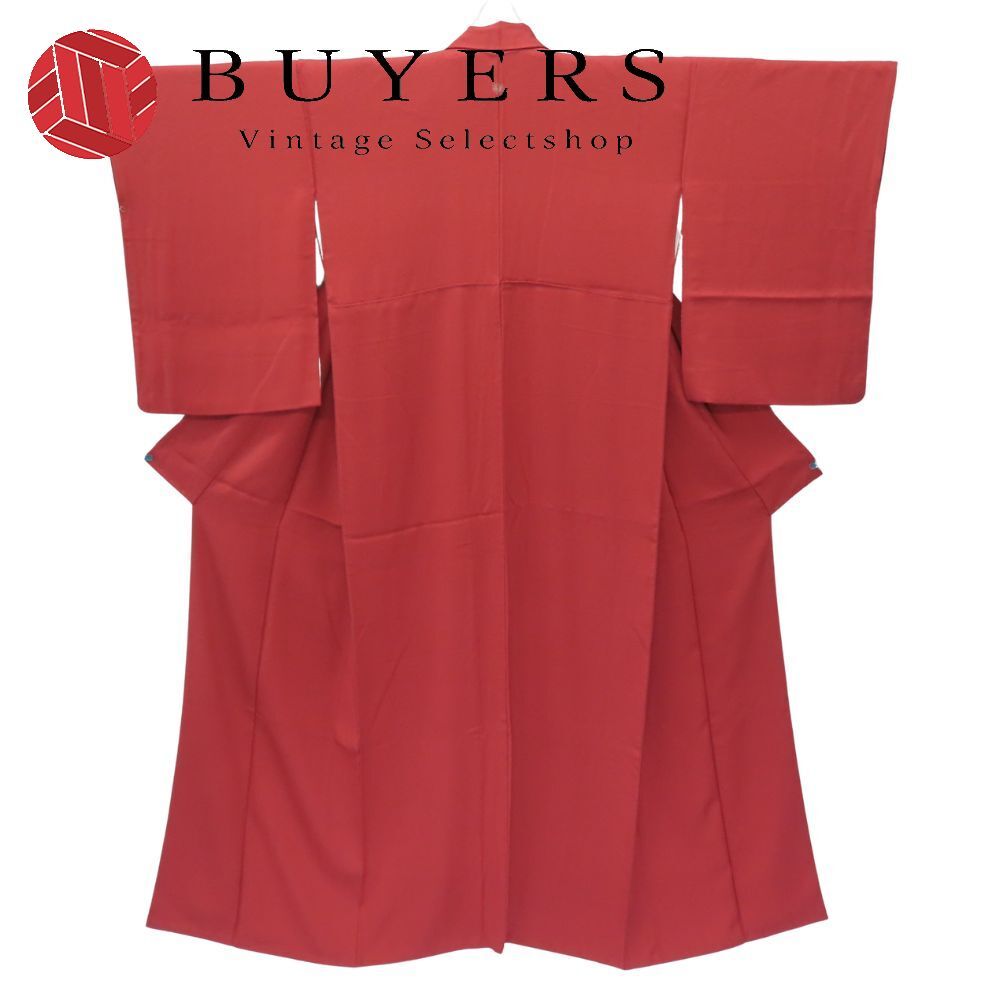 色無地 堅牢染 正絹 金銀糸除く レッド系 えんじ フォーマル 1つ紋 和装 呉服 和服 きもの レディース 女性