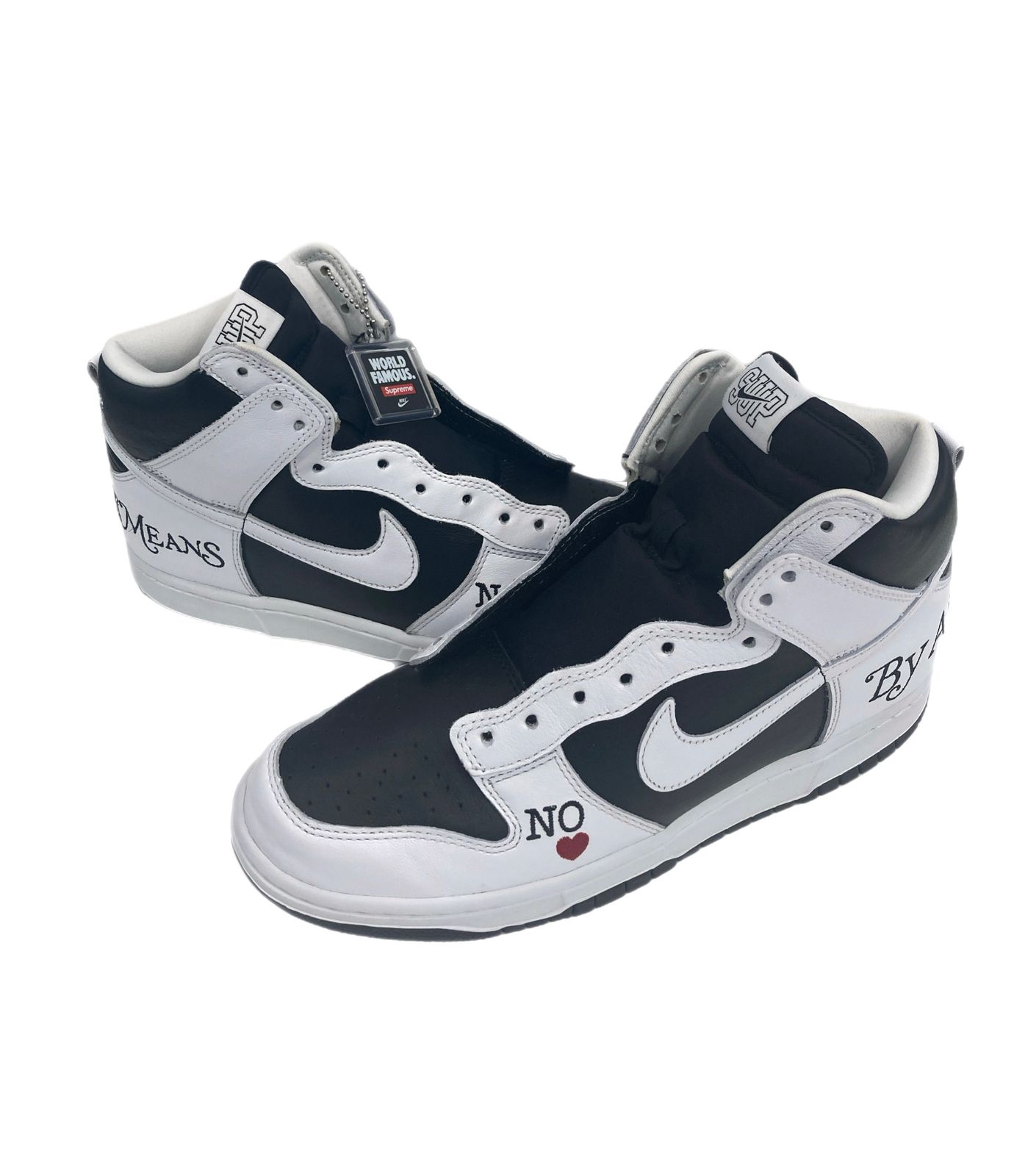 Supreme Nike SB Dunk High By Any Means White Black シュプリーム 