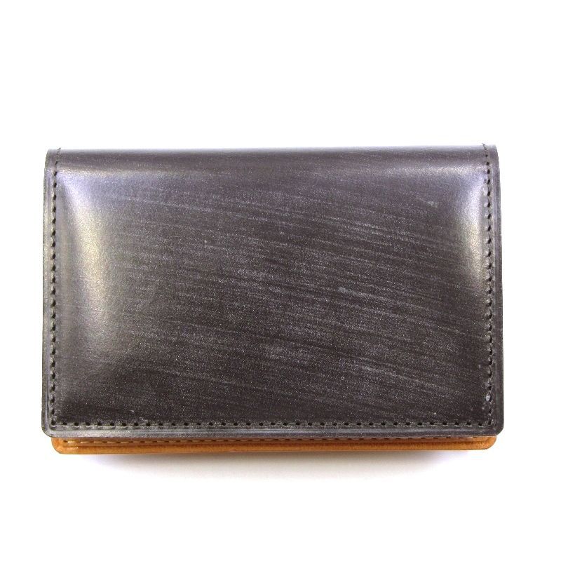 美品 GANZO ガンゾ 名刺入れ 57189 THIN BRIDLE 通しマチ シン