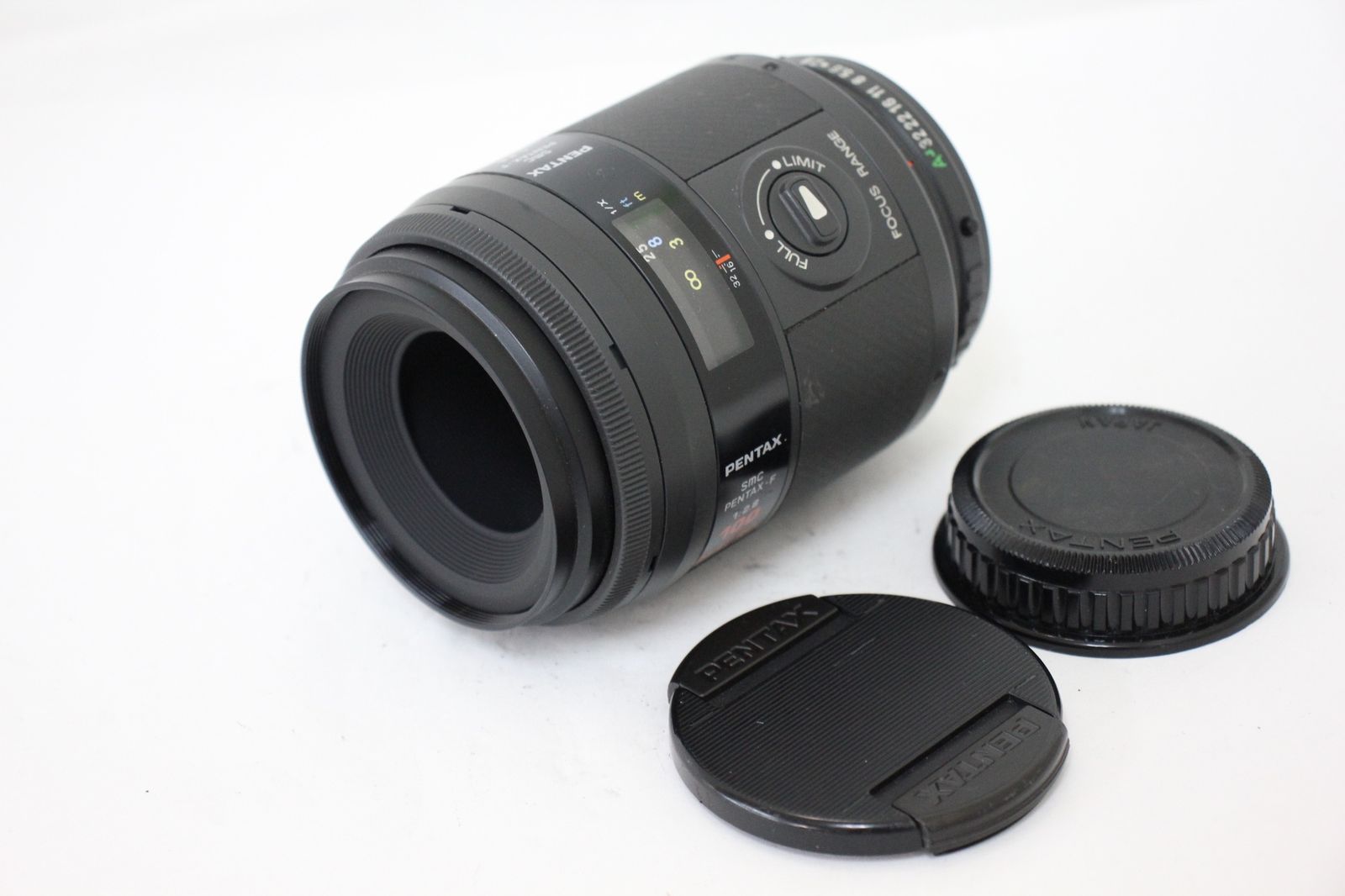 返品保証 ペンタックス Pentax smc Pentax-F 100mm F2.8 Macro 前後キャップ付き レンズ e870