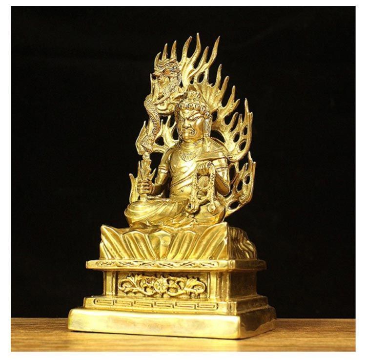 不動明王,古銅製,仏像,時代物 不動明王 像 不動明王像 仏像 仏 黄銅製 高さ約21cm 幅約12cm 重