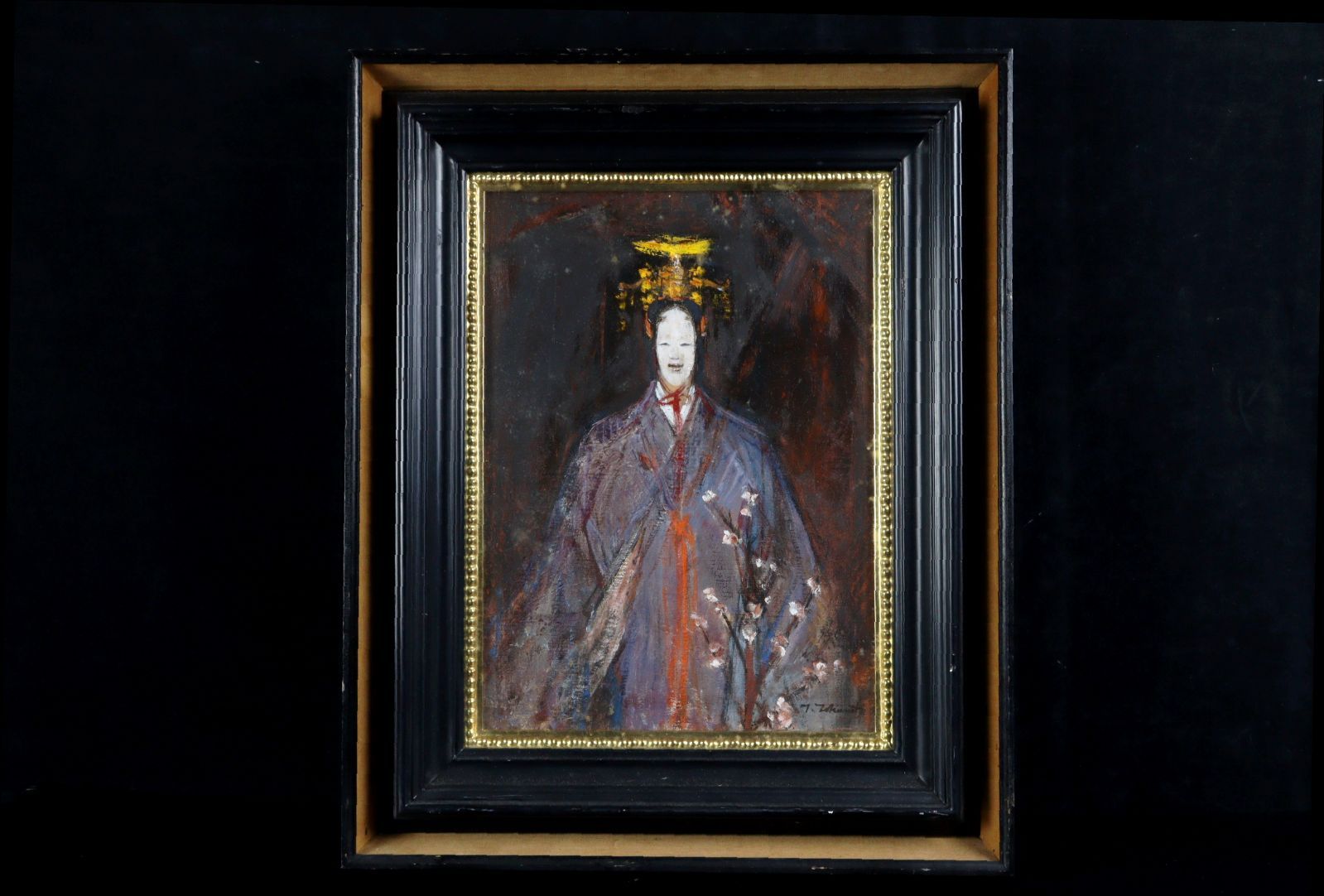 古油彩画　肉筆画　時代物 肉筆油彩画 一本桜と富士 ―三宝堂オンラインショップ