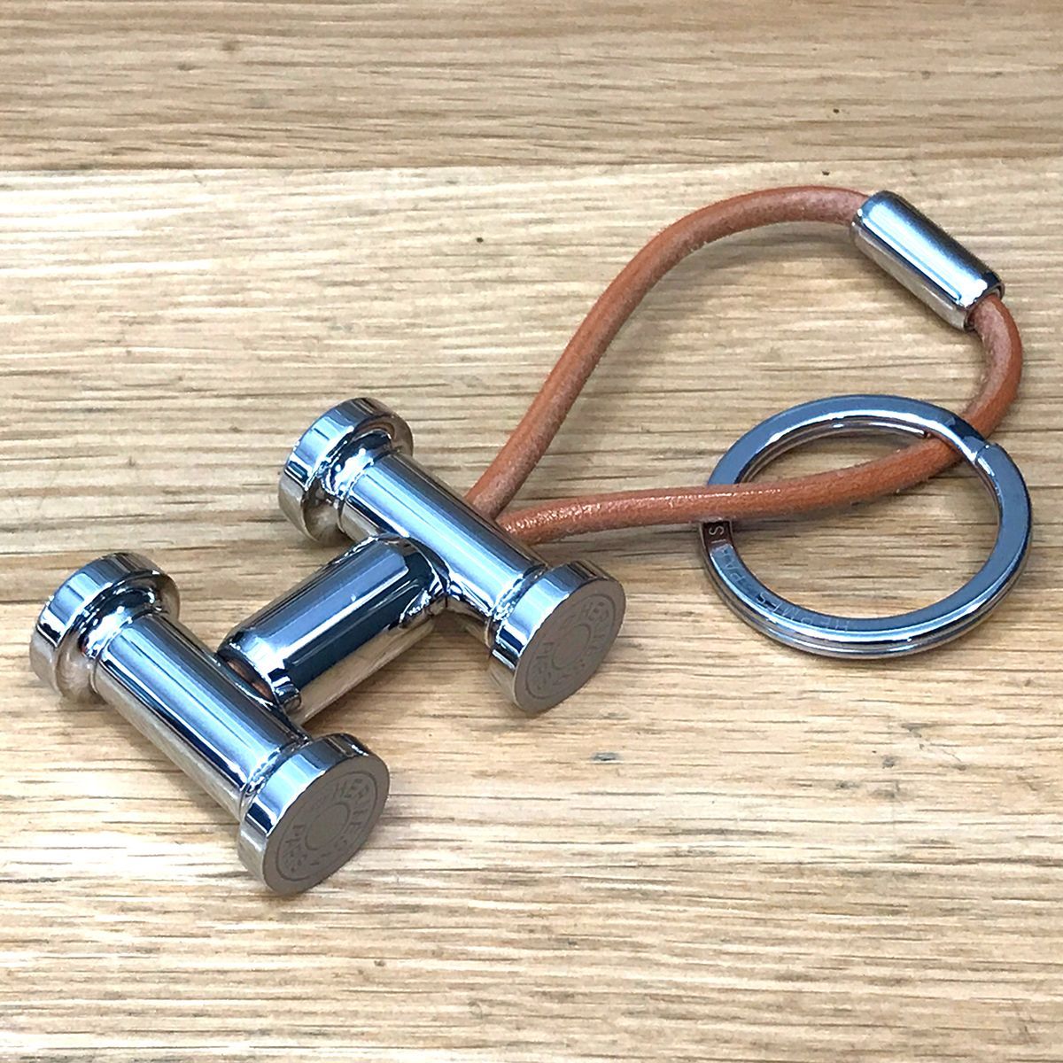 エルメス キーホルダー モビールH キーリング メタル シルバー Hデザイン 12921