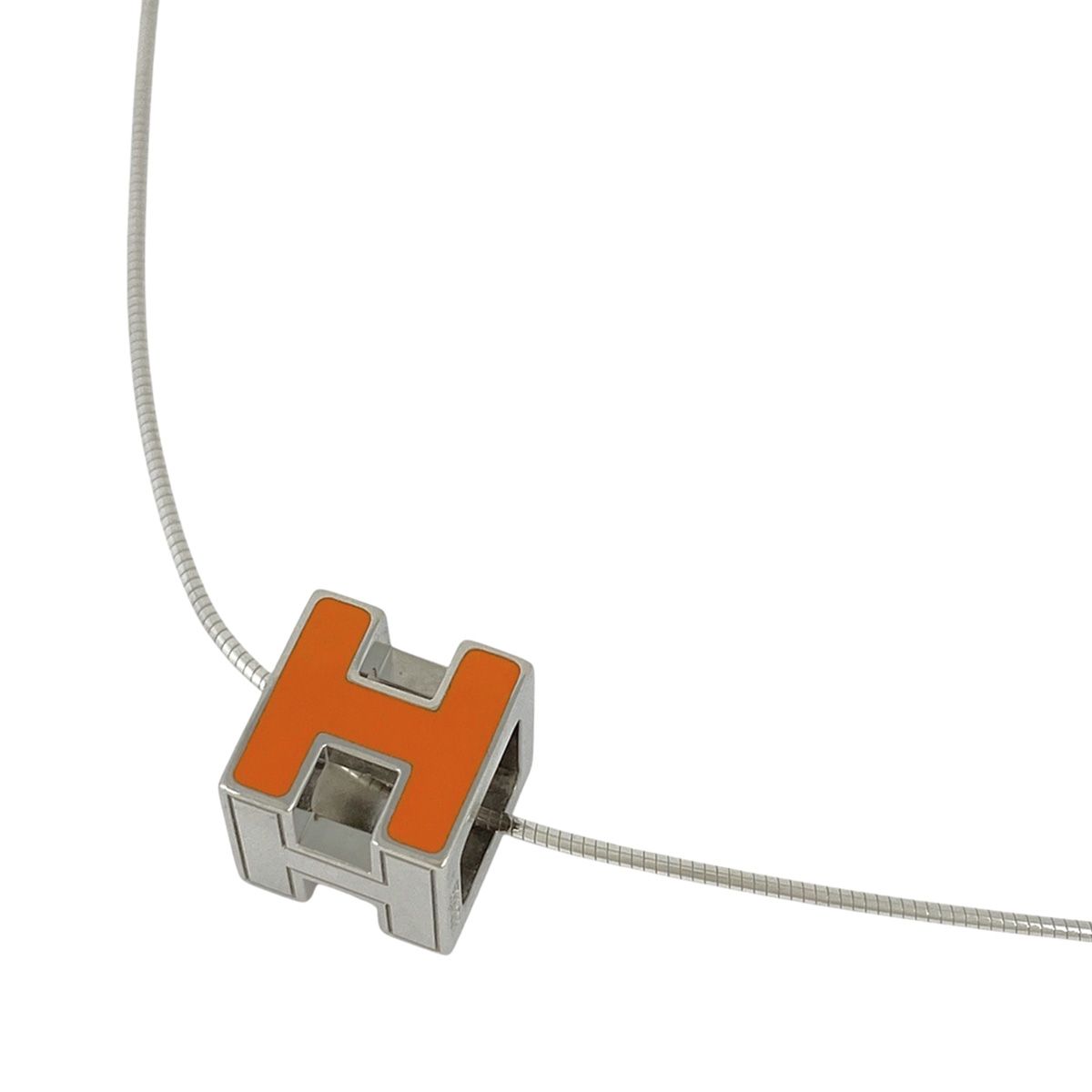 エルメス HERMES カージュドアッシュ Hキューブ ネックレス Hロゴ 
