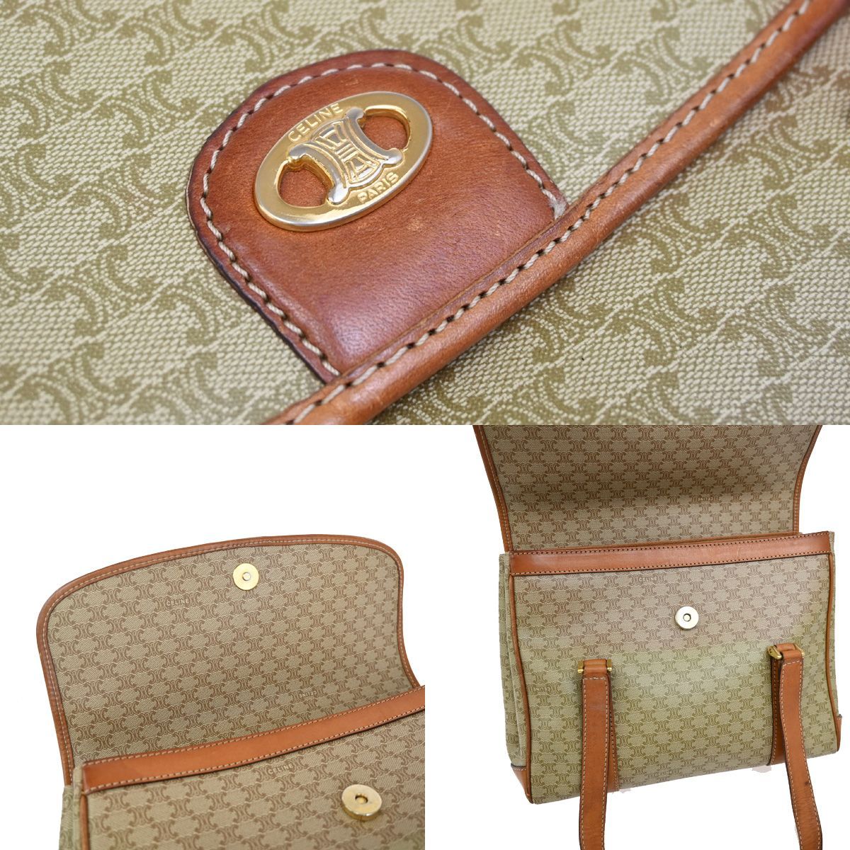 CELINE セリーヌ ショルダーバッグ マカダム柄 PVCレザー