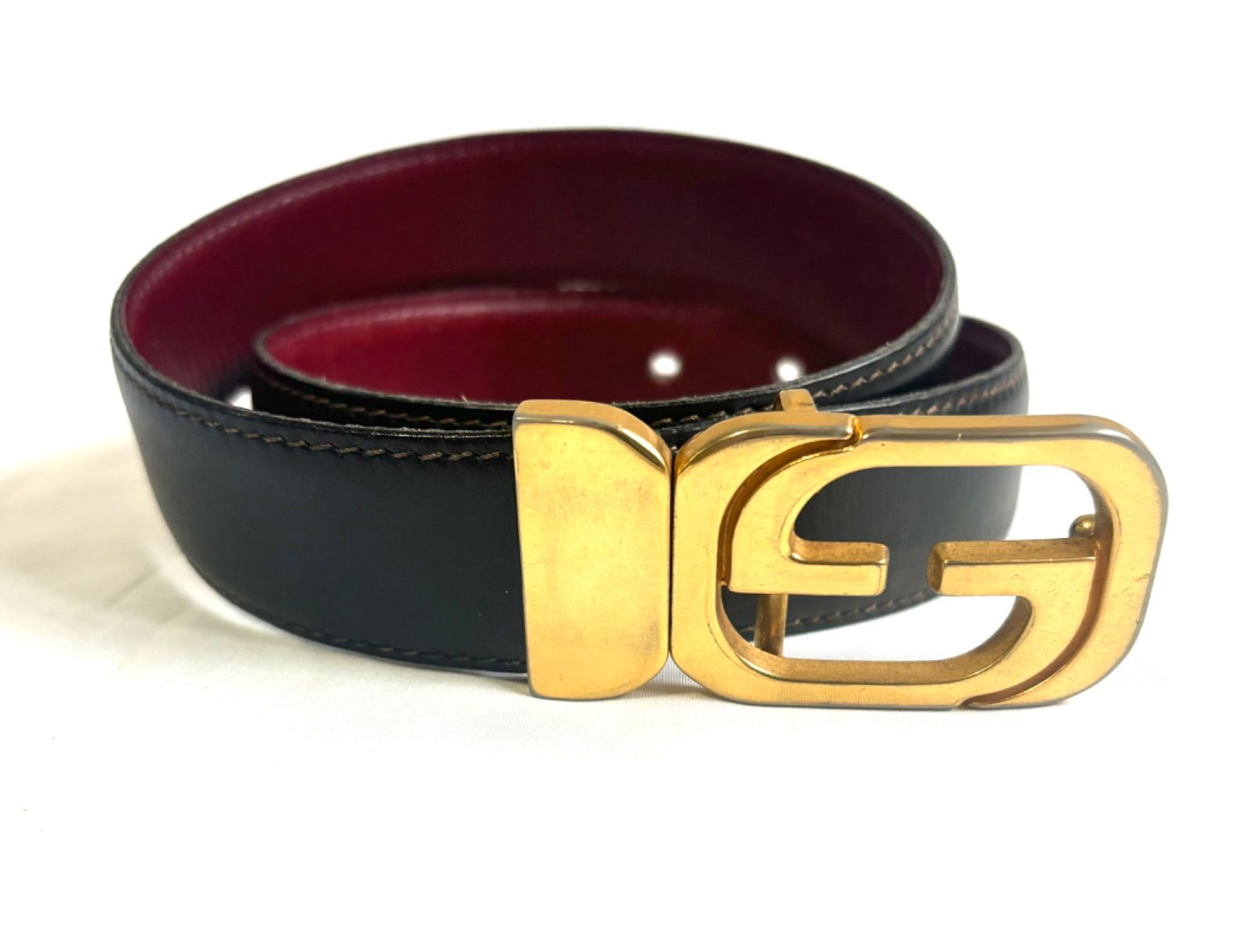 GUCCI グッチ ベルト ビンテージ ダブルG ゴールド 11523 8/75 GUCCI グッチ ベルト ビンテージ ダブルG ゴールド 11523 8/75