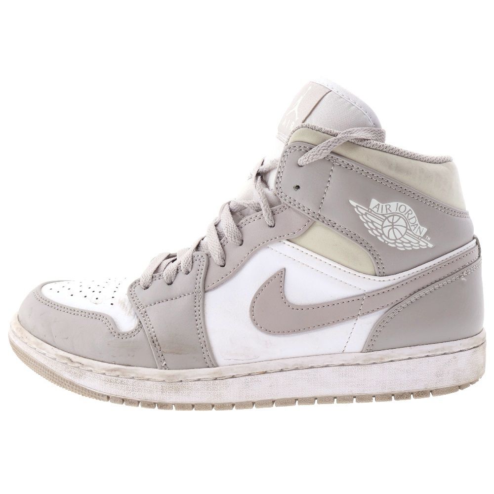 NIKE (ナイキ) AIR JORDAN 1 MID LINEN エアジョーダン1 リネン ミッドカットスニーカー ホワイト/グレー US10/28cm 554724-082