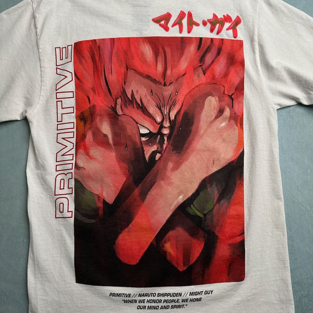 激レア　マイト・ガイ　Tシャツ　ナルト　プリミティブ　白　XL 激レア マイト・ガイ Tシャツ ナルト プリミティブ 白 XL 楽天