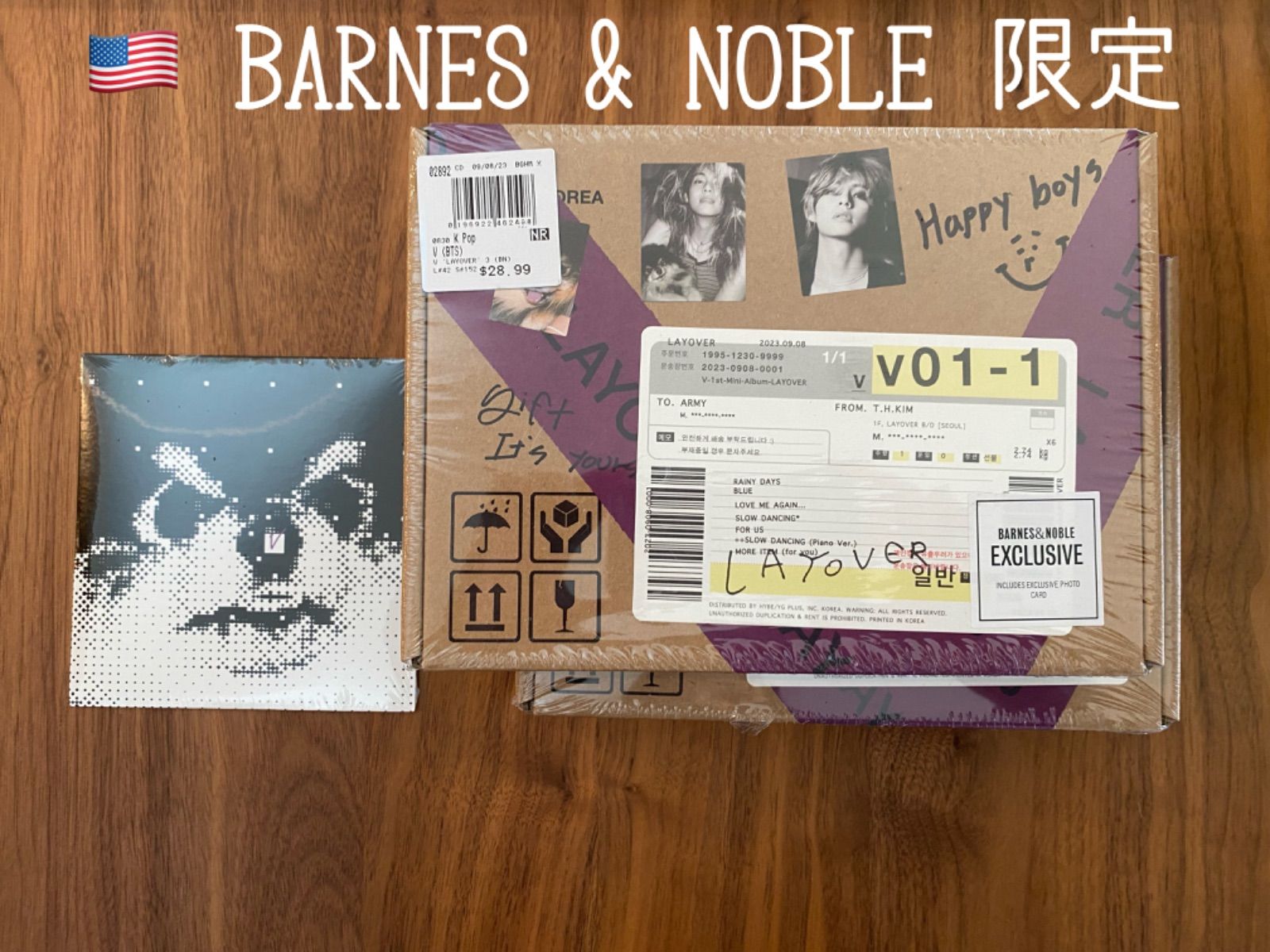 BTS V テヒョン B&N BARNES & NOBLE アメリカ 限定 未開封 トレカ付