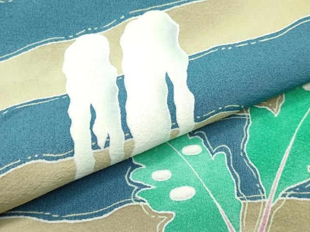 平和屋本店□極上 本加賀友禅作家 由水煌人 訪問着 エ霞草花文 御召