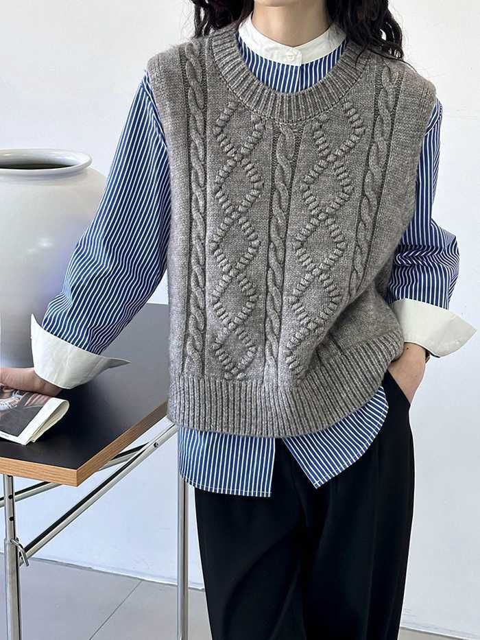 【新品未使用】euw ニュアンスカラージレ　ベージュ euw イユー ニュアンスカラー ジレ ロングベスト size1/ベージュ