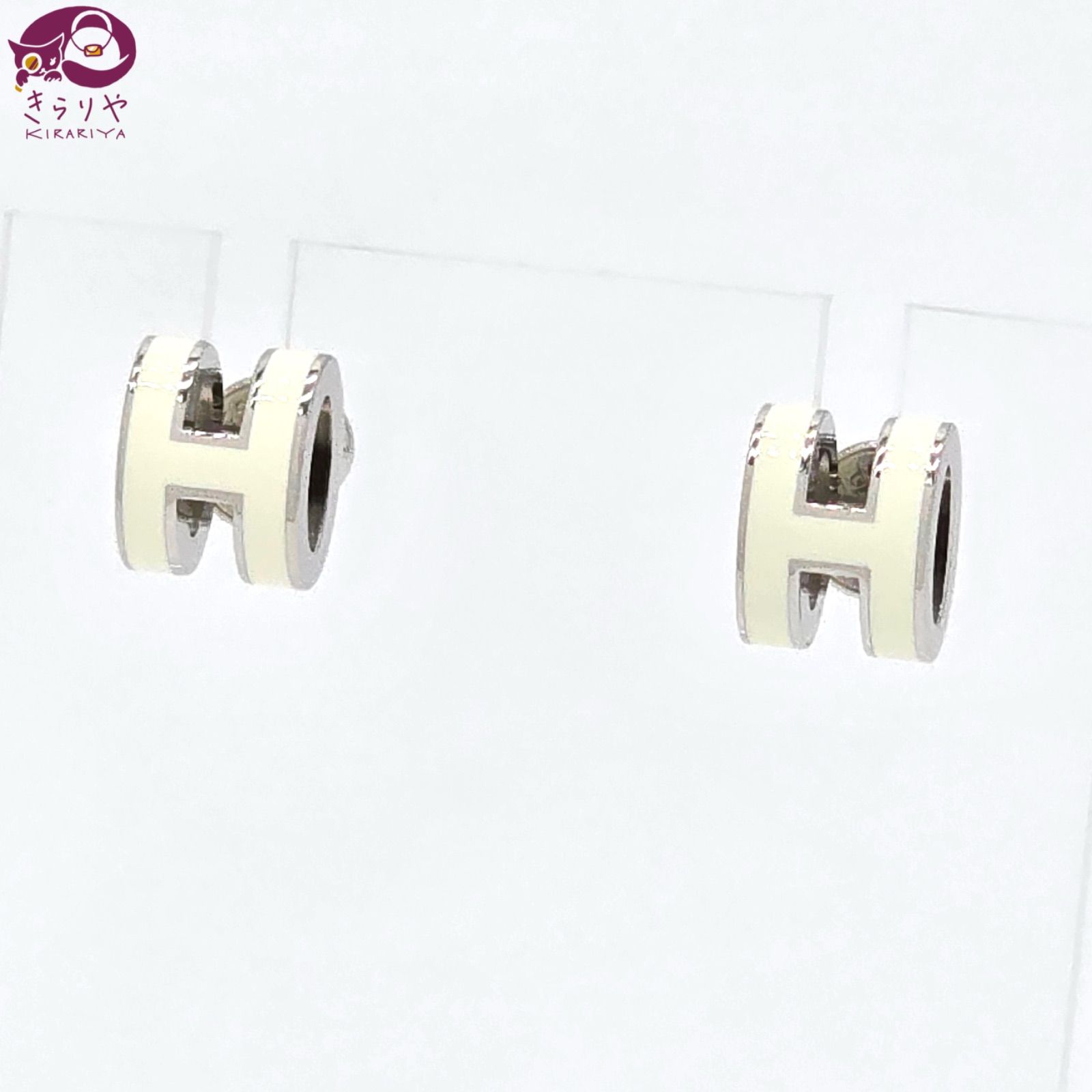 ✨美品✨エルメス ポップh ピアス　グレー×シルバー エルメス ポップアッシュH ピアス(両耳用) GP グレー×シルバー